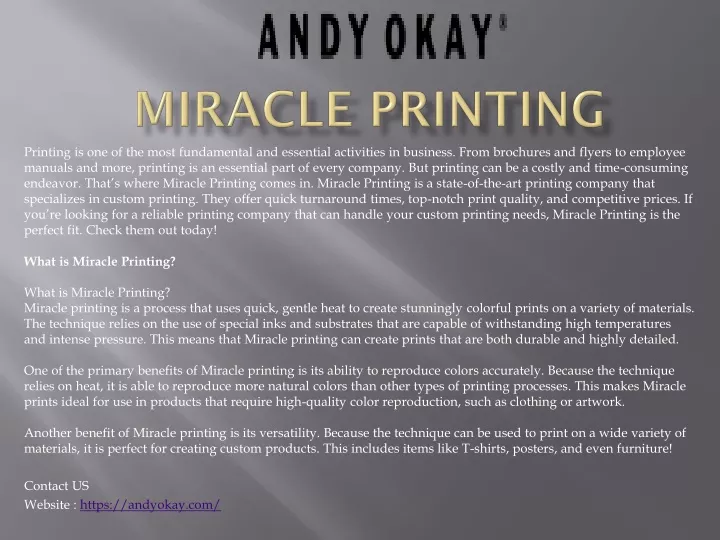 miracle printing