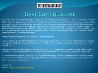 Best Car Equalizer