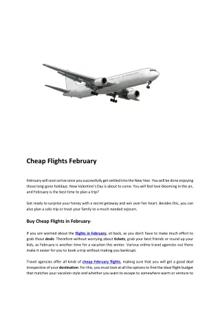 Cheap flights in February