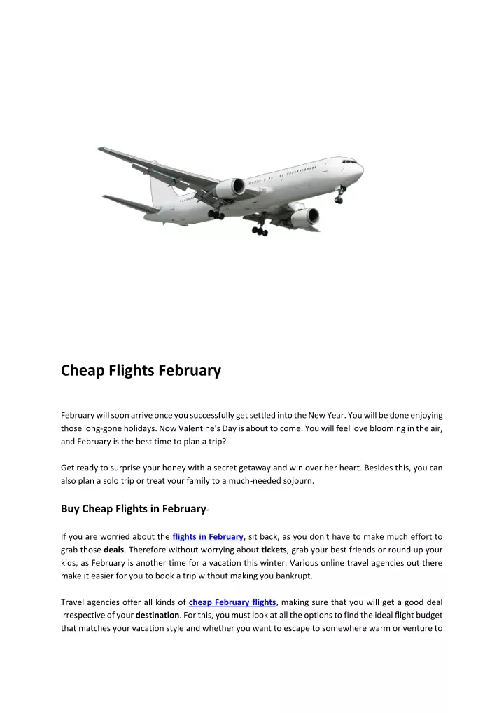 cheap flights february