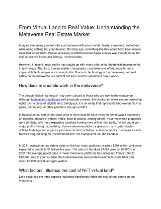 From Virtual Land to Real Value_ Understanding the Metaverse Real Estate Market