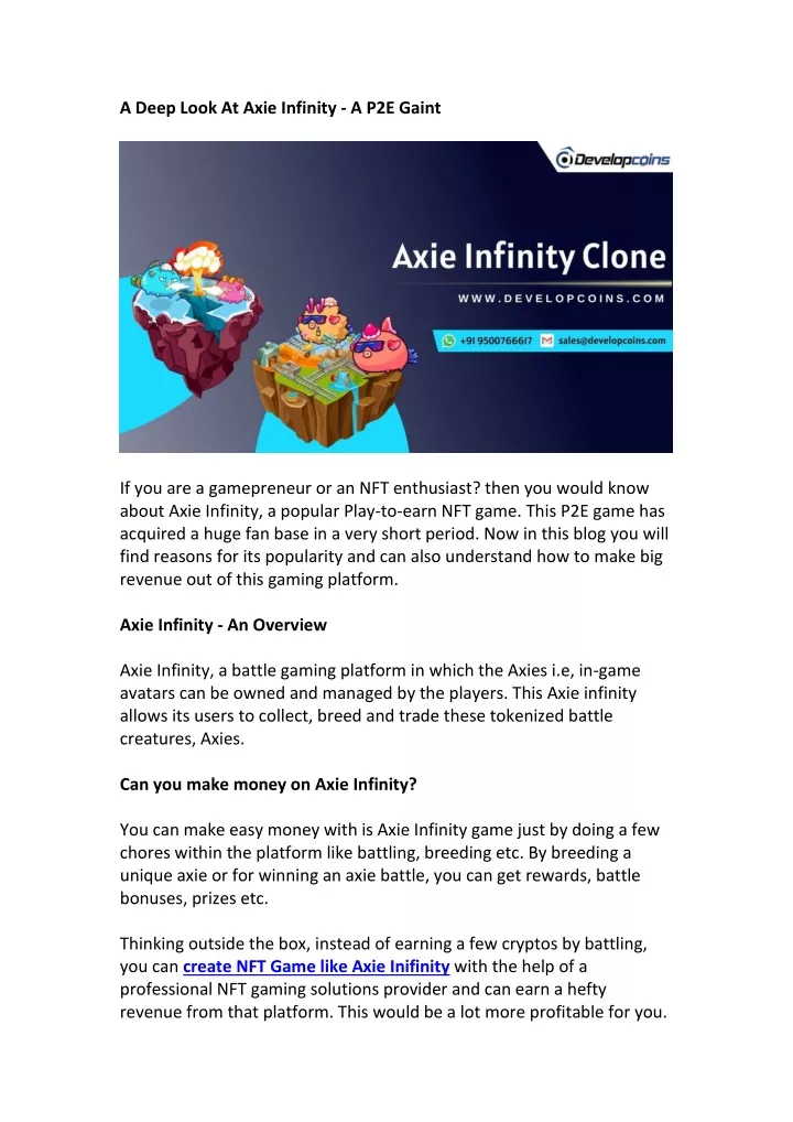 a deep look at axie infinity a p2e gaint