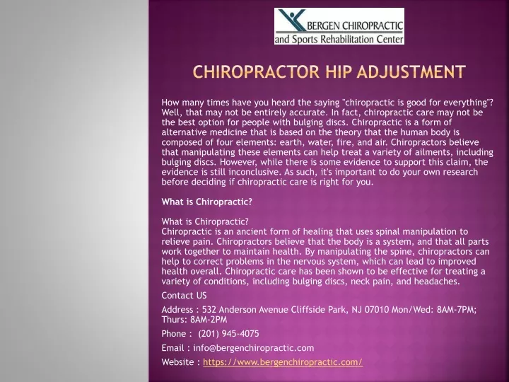 chiropractor hip adjustment