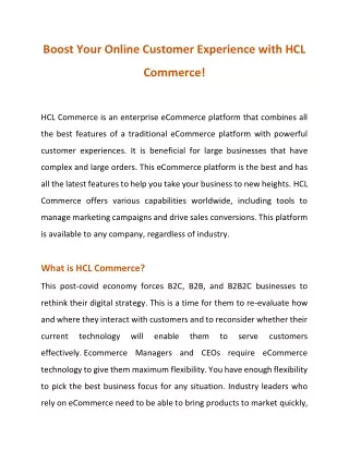 HCL Commerce consulting Houston| Dallas | San Antonio |Austin | DESSS