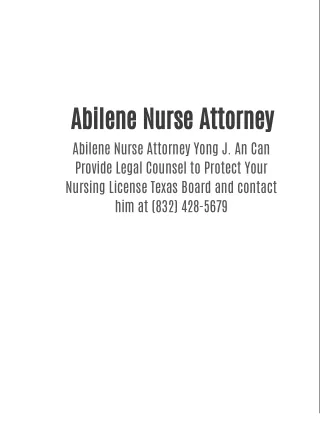 Abilene Nurse Attorney