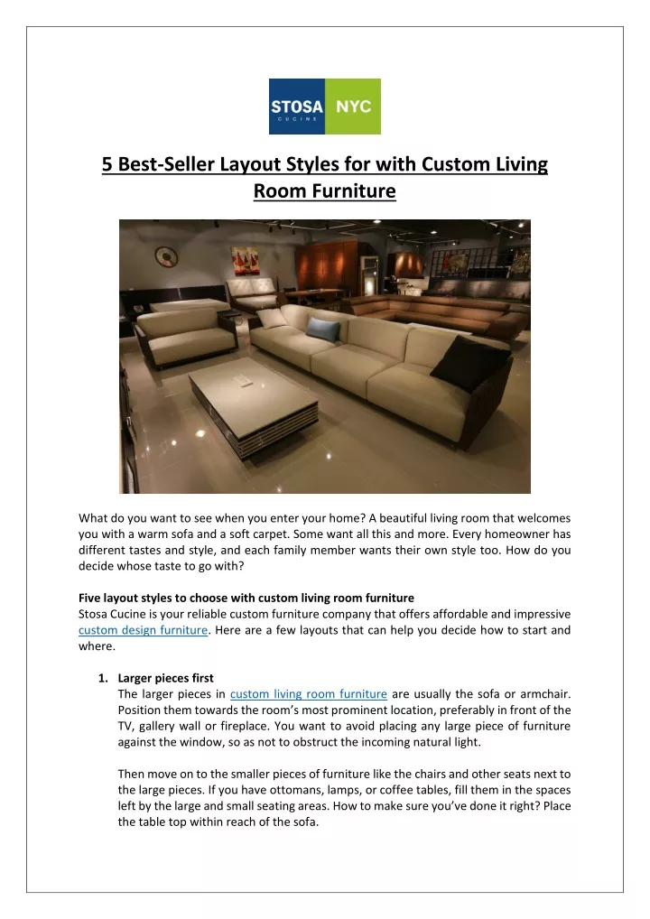 5 best seller layout styles for with custom