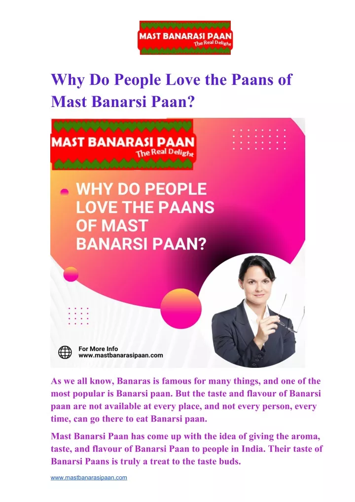 why do people love the paans of mast banarsi paan