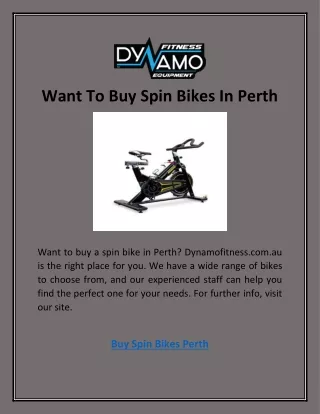 want to buy spin bikes in perth