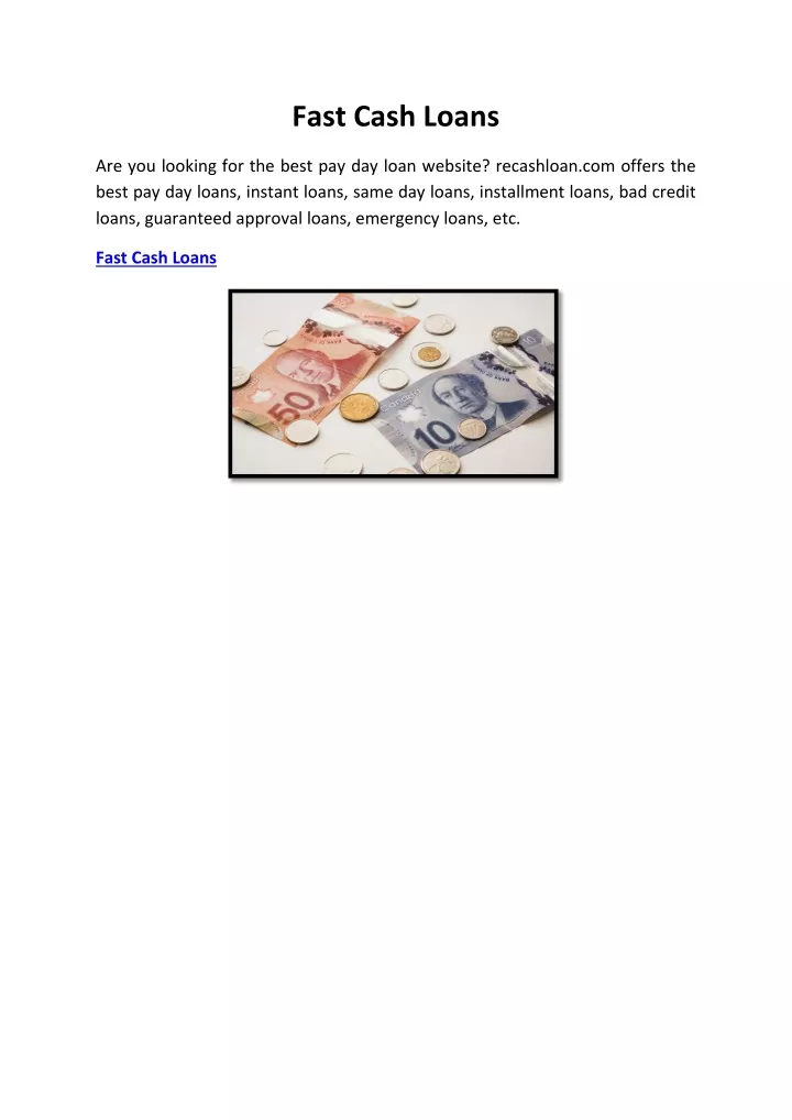 fast cash loans