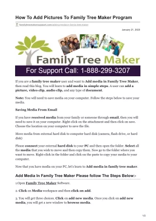How To Add Pictures To Family Tree Maker Program