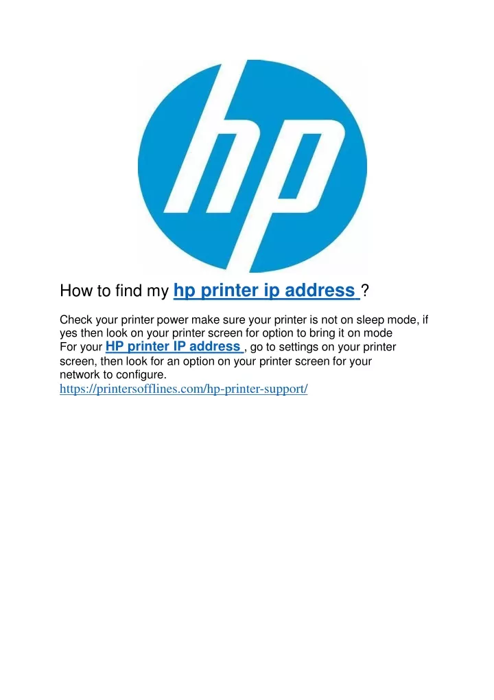 how to find my hp printer ip address check your