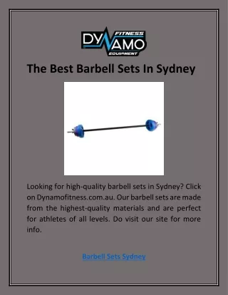 the best barbell sets in sydney