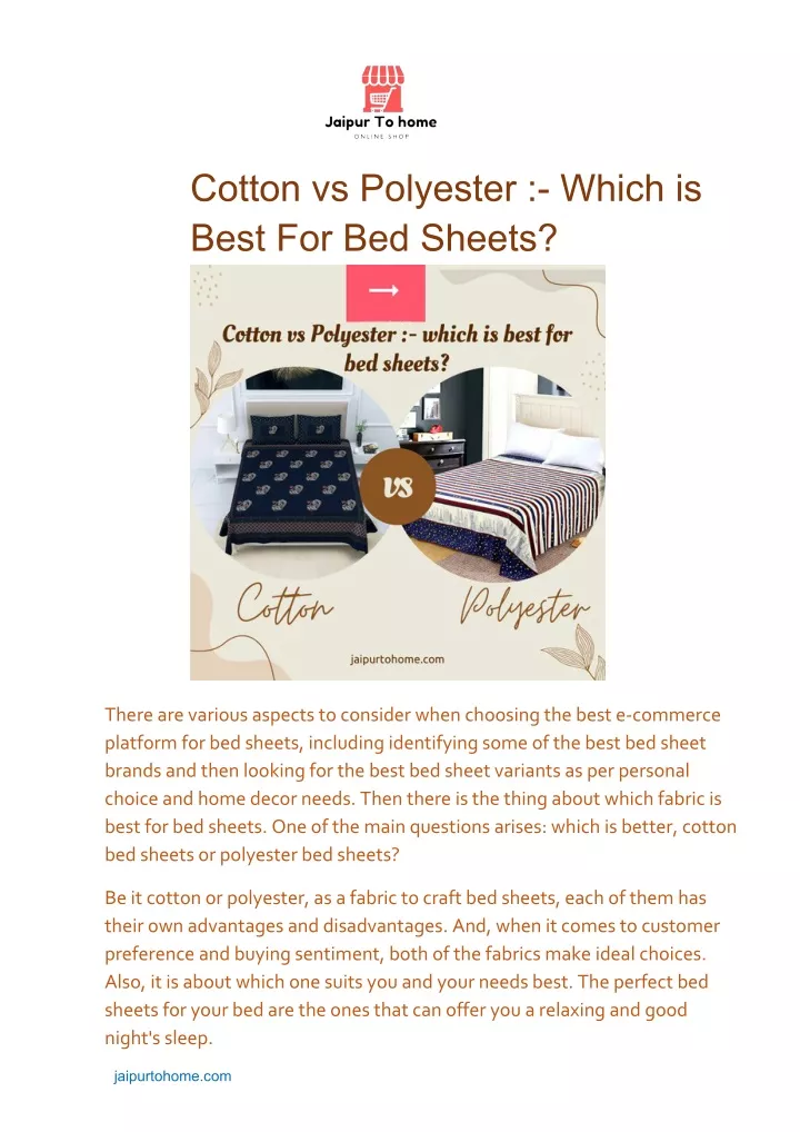 cotton vs polyester which is best for bed sheets