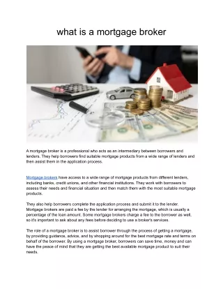 what is a mortgage broker