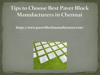 Best Paver Block Manufacturers in Chennai
