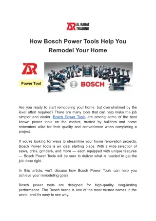 how bosch power tools help you remodel your home