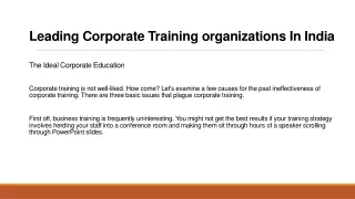 Leading Corporate Training organizations In India 21