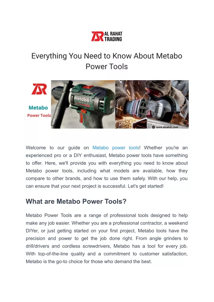 everything you need to know about metabo power