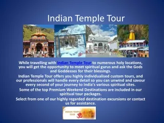 Indian Temple Tour