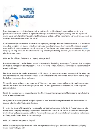 property management is defined as the task