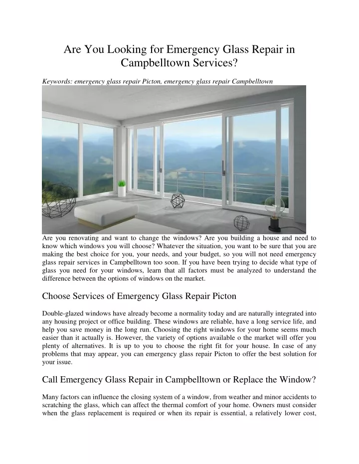 are you looking for emergency glass repair