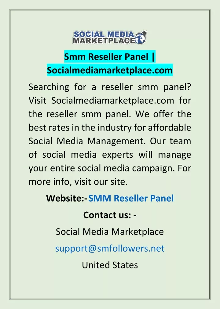 smm reseller panel socialmediamarketplace com