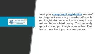 Cheap Yacht Registration  Yachtregistration.company
