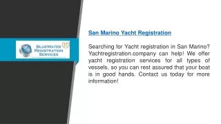 San Marino Yacht Registration  Yachtregistration.company