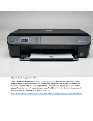Why does my HP envy printer is offline?