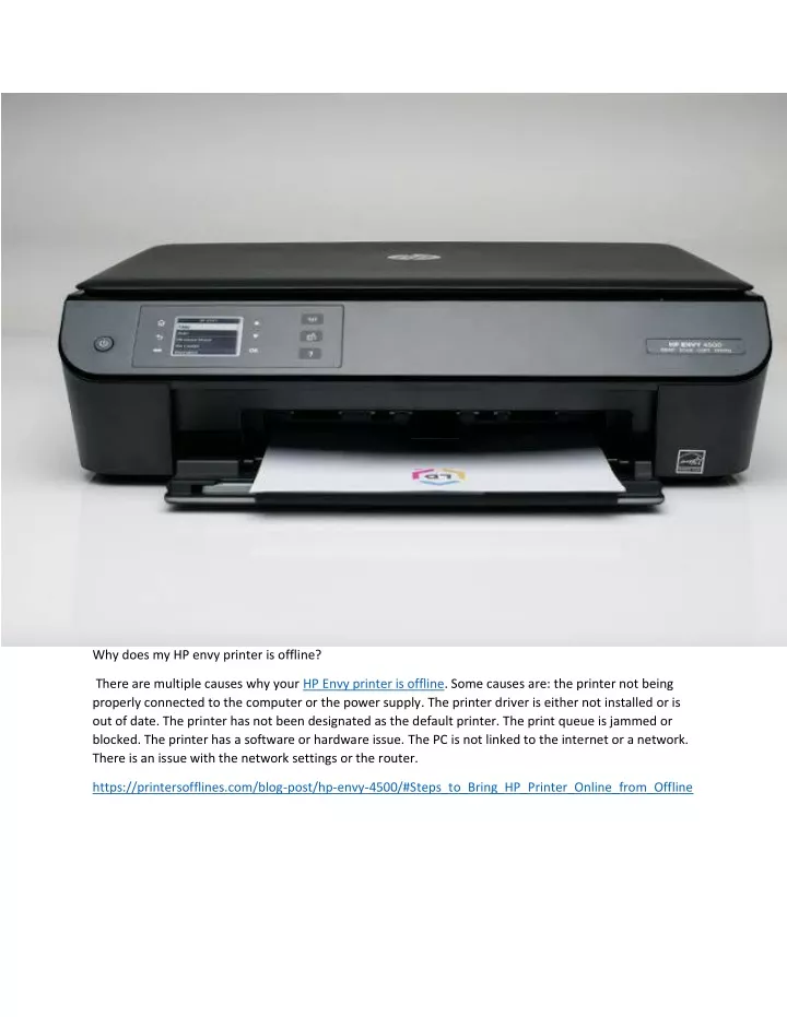 why does my hp envy printer is offline