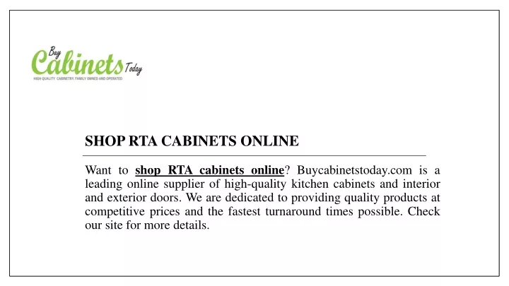 shop rta cabinets online