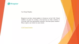 uae virtual number ringstar io provides virtual