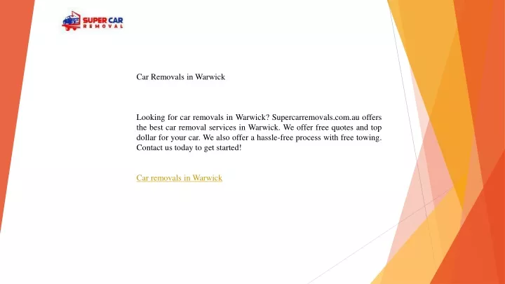 car removals in warwick looking for car removals