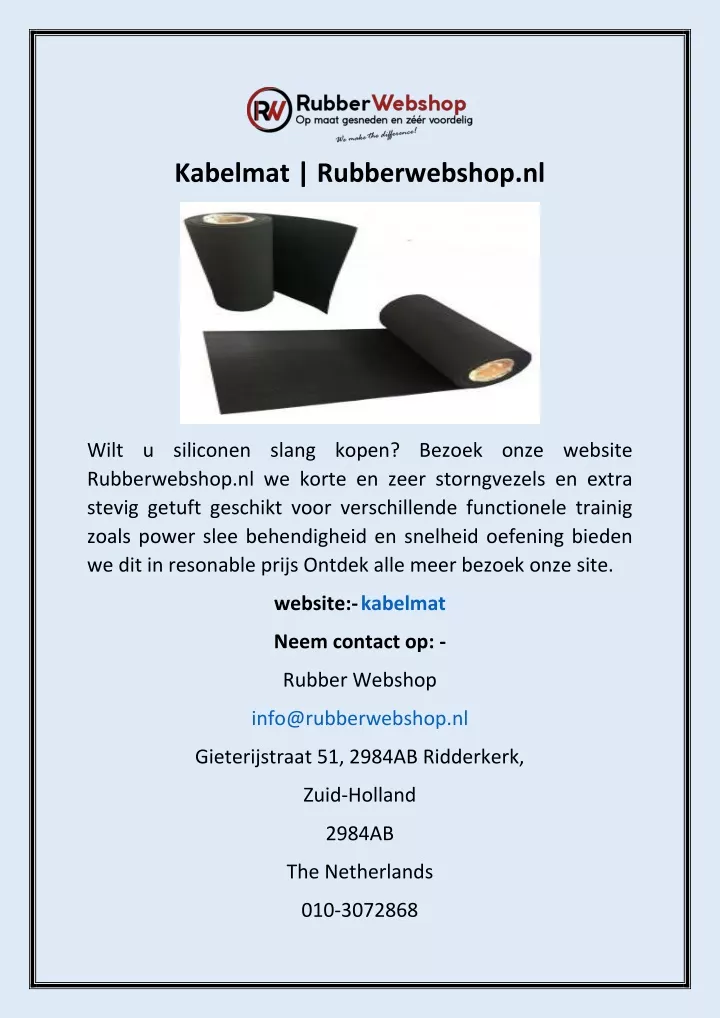 kabelmat rubberwebshop nl