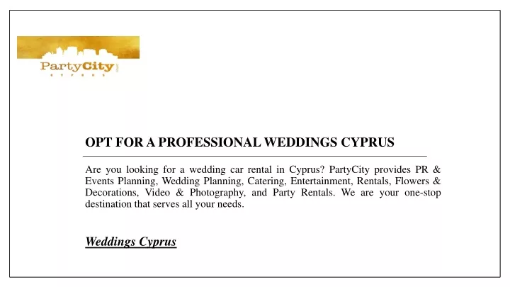 opt for a professional weddings cyprus