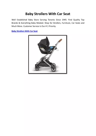 Baby Strollers With Car Seat