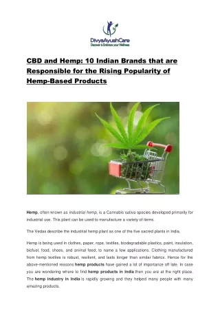 Indian Brands that are Responsible for Rising Popularity of Hemp-Based Products
