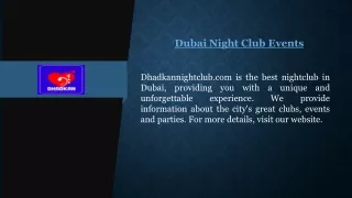 Dubai Night Club Events | Dhadkannightclub.com