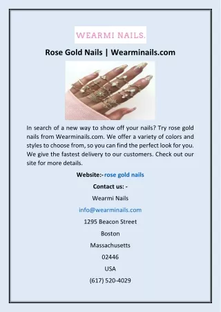 Rose Gold Nails | Wearminails.com