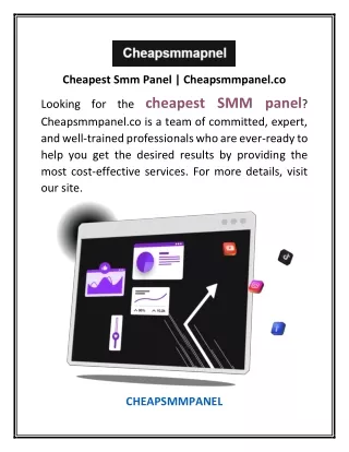 Cheapest Smm Panel | Cheapsmmpanel.co