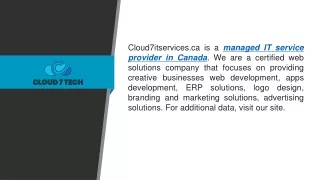 Managed It Service Provider in Canada  Cloud7itservices.ca