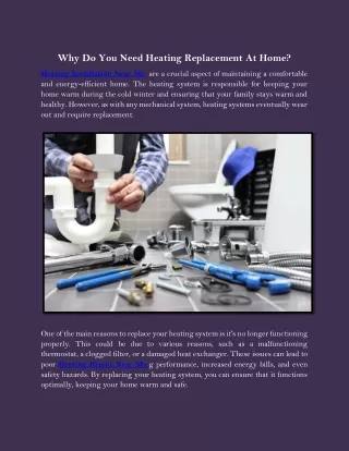 Why Do You Need Heating Replacement At Home