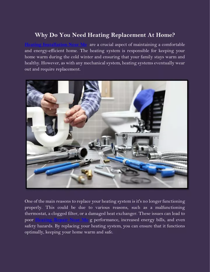 why do you need heating replacement at home