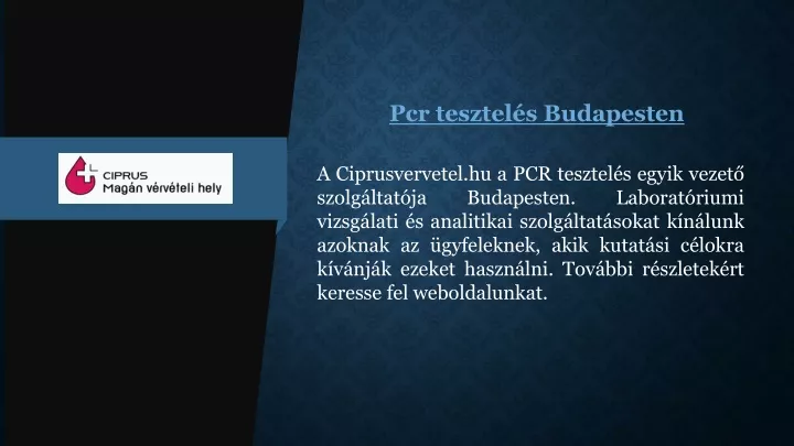 pcr tesztel s budapesten