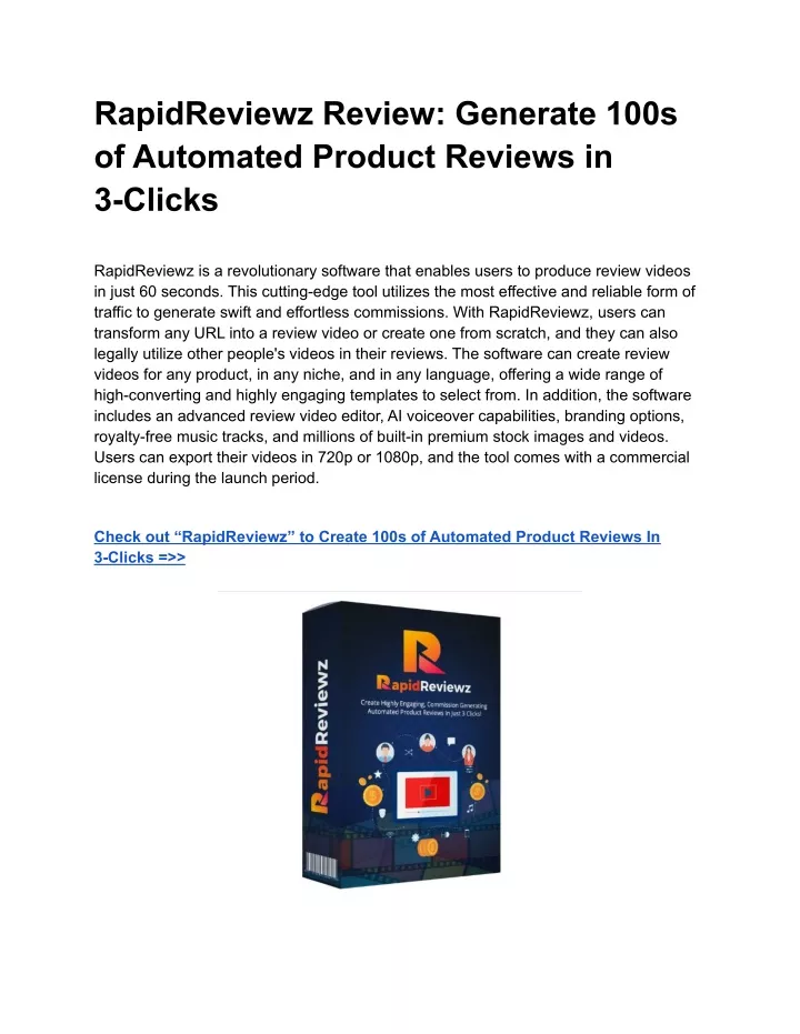 rapidreviewz review generate 100s of automated