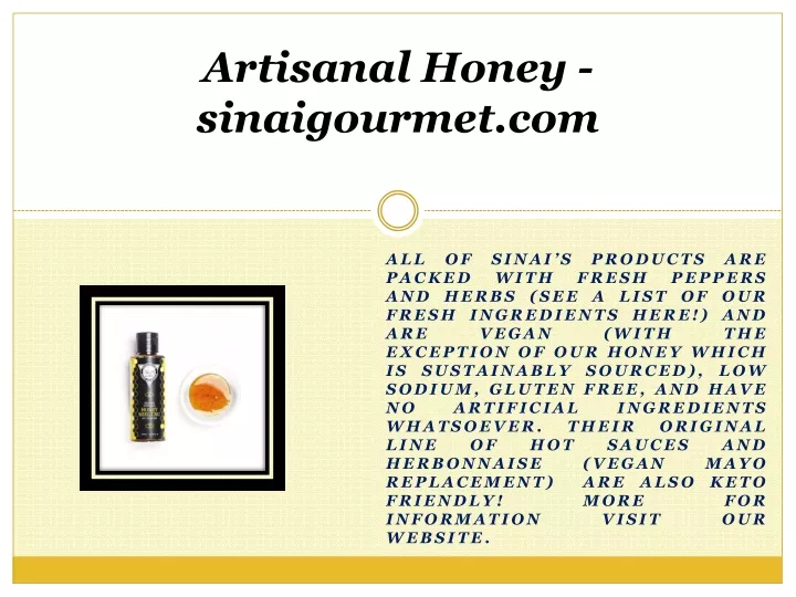 artisanal honey sinaigourmet com