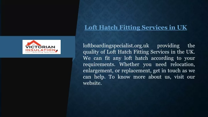 loft hatch fitting services in uk