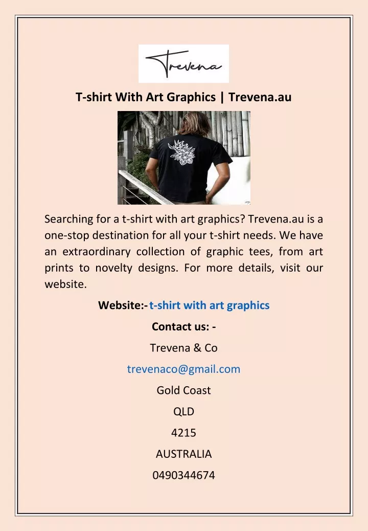 t shirt with art graphics trevena au