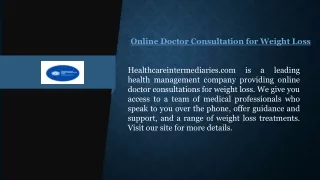 Online Doctor Consultation for Weight Loss | Healthcareintermediaries.com