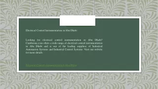electrical control instrumentation in abu dhabi